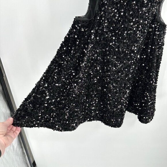 SOFIE THE LABEL dress mini cutout sequins party going out club lbd black M - Picture 8 of 11